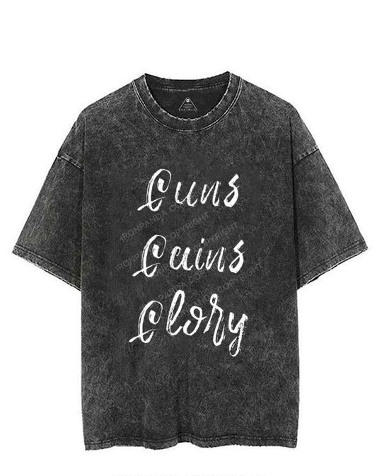 GUNS GAINS GLORY VINTAGE GYM SHIRT