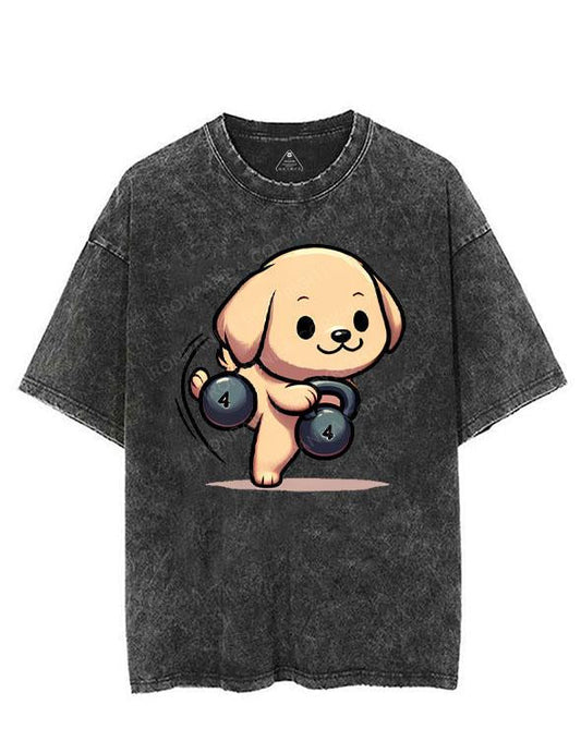 KETTLEBELL WORKOUT DOGGY VINTAGE GYM SHIRT