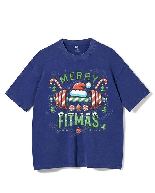 MERRY FITMAS VINTAGE GYM SHIRT