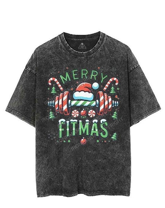 MERRY FITMAS VINTAGE GYM SHIRT