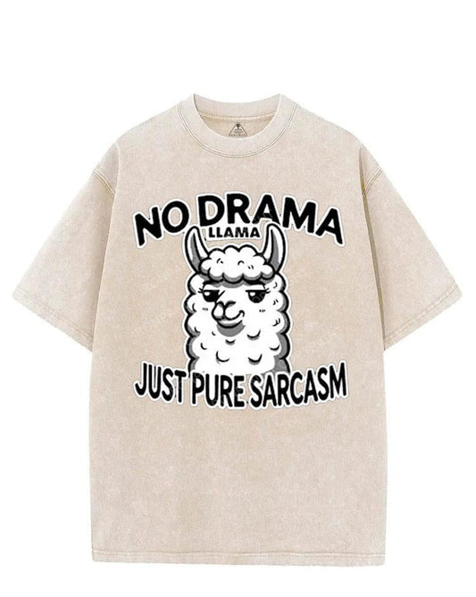 NO DRAMA LLAMA JUST PURE SARCASM VINTAGE GYM SHIRT
