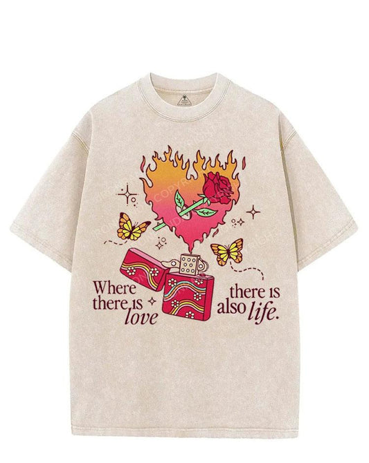 WHERE THERE IS LOVE THERE IS LIFE VINTAGE GYM SHIRT