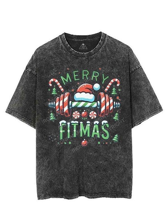 MERRY FITMAS VINTAGE GYM SHIRT