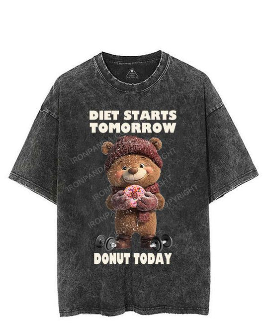 DIET STARTS TOMORROW DONUT TODAY VINTAGE GYM SHIRT