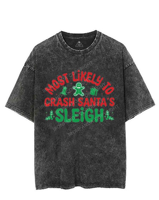 MOST LIKELY TO CRASH SANTA'S SLEIGH VINTAGE GYM SHIRT