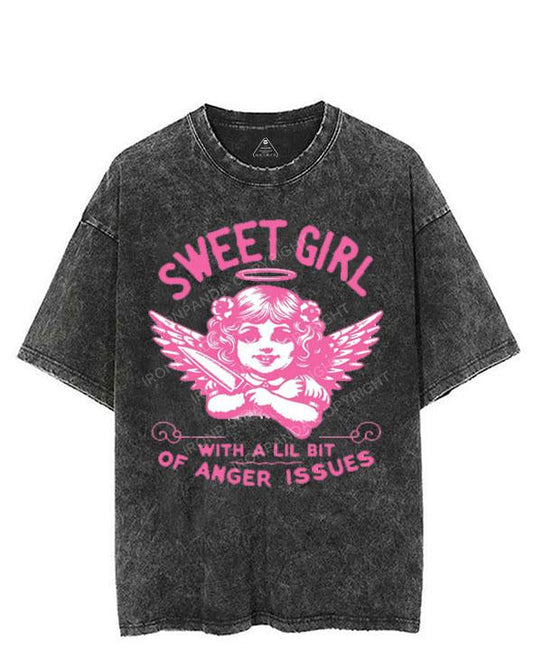 SWEET GIRL WITH A LIL BIT OF ANGER ISSUES VINTAGE GYM SHIRT