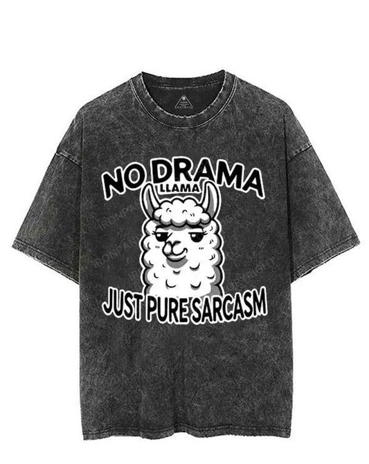 NO DRAMA LLAMA JUST PURE SARCASM VINTAGE GYM SHIRT