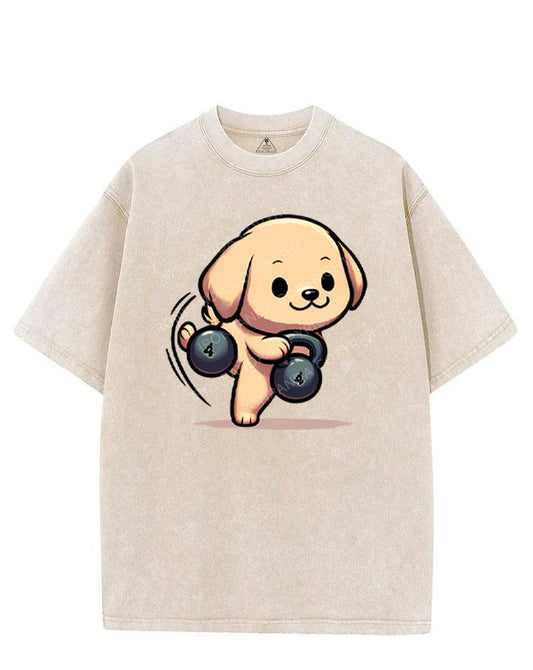 KETTLEBELL WORKOUT DOGGY VINTAGE GYM SHIRT