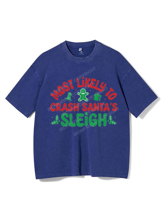 MOST LIKELY TO CRASH SANTA'S SLEIGH VINTAGE GYM SHIRT
