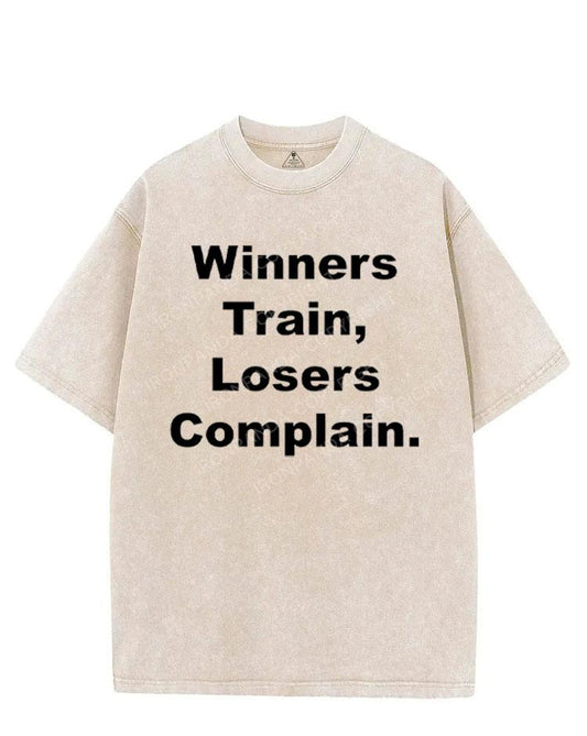 WINNERS TRAIN, LOSERS COMPLAIN VINTAGE GYM SHIRT