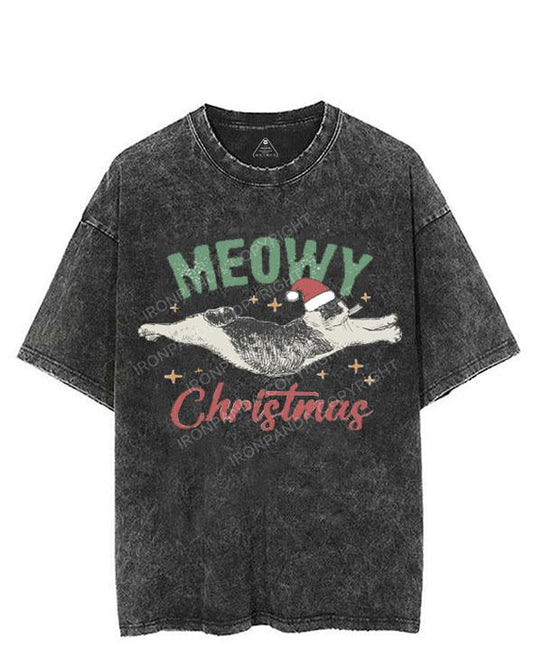 MEOWY CHRISTMAS VINTAGE GYM SHIRT