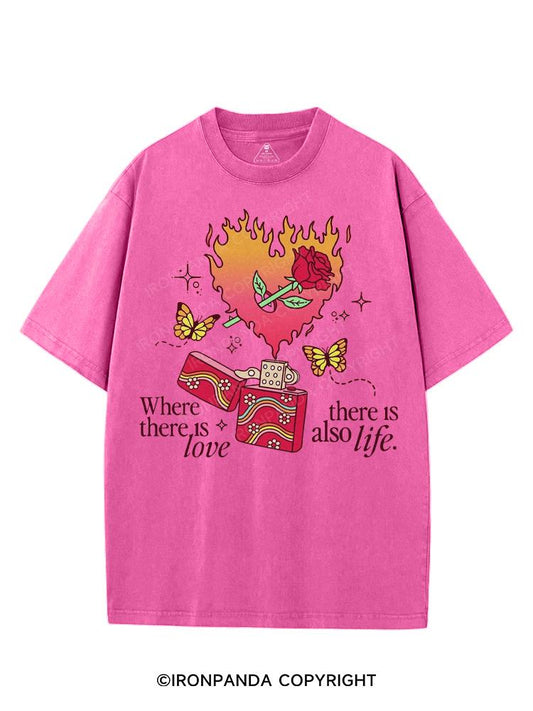 WHERE THERE IS LOVE THERE IS LIFE VINTAGE GYM SHIRT