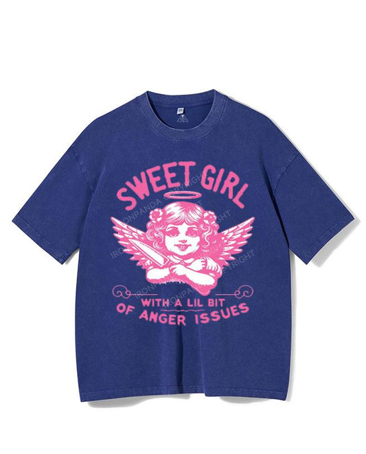 SWEET GIRL WITH A LIL BIT OF ANGER ISSUES VINTAGE GYM SHIRT