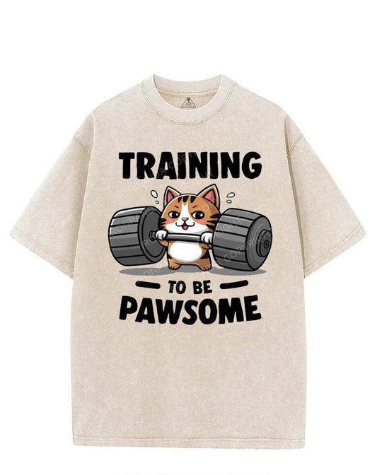 TRAINING TO BE PAWSOME VINTAGE GYM SHIRT