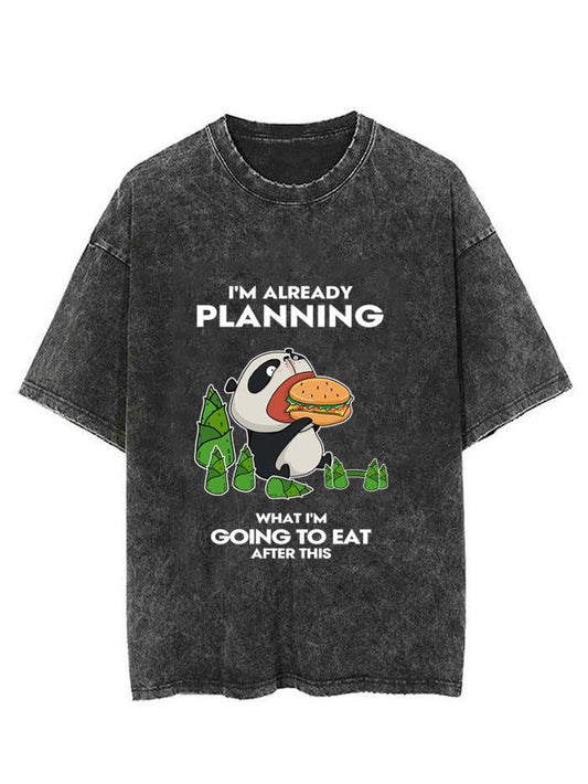 THE PANDA EATING HAMBURGER VINTAGE GYM SHIRT