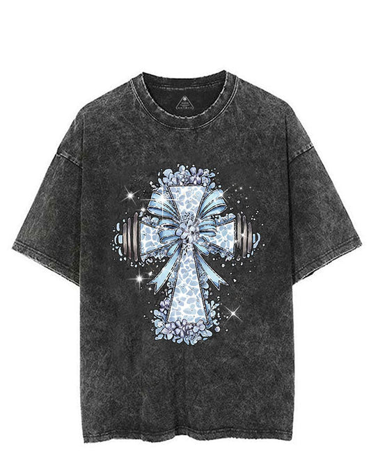 BLOSSOMING STRENGTH CROSS VINTAGE GYM SHIRT