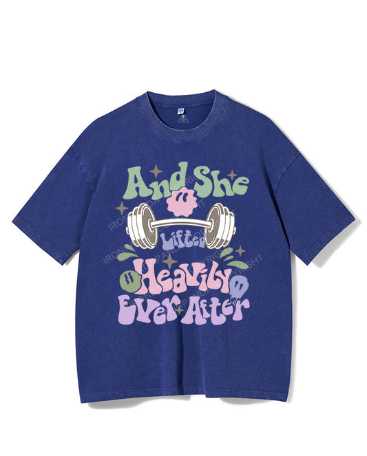 AND SHE LIFTED HEAVILY EVER AFTER VINTAGE GYM SHIRT