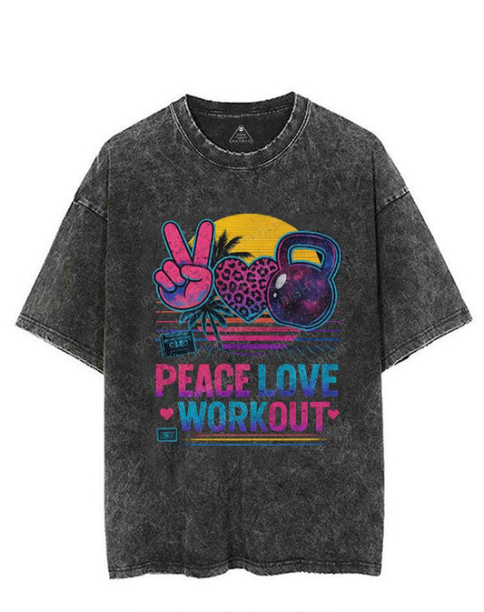 PEACE LOVE WORKOUT VINTAGE GYM SHIRT