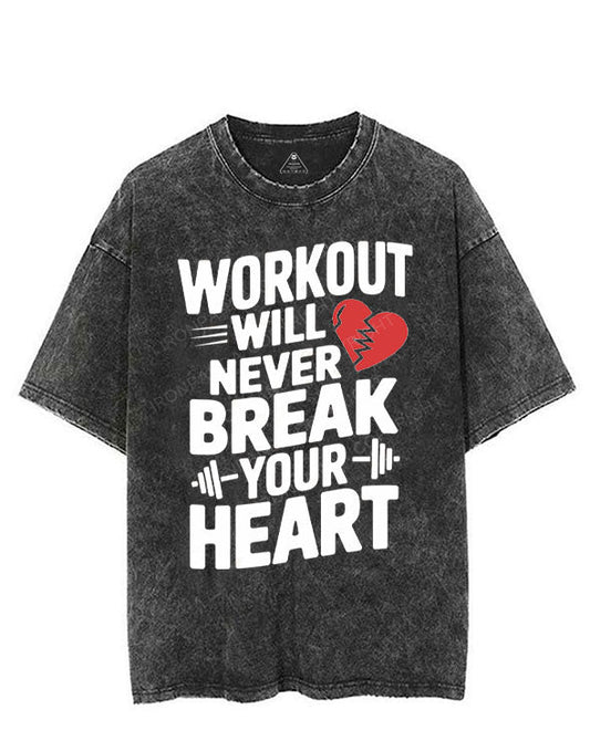 WORKOUT WILL NEVER BREAK YOUR HEART VINTAGE GYM SHIRT