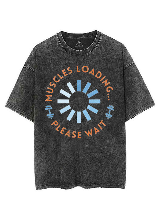 MUSCLES LOADING... PLEASE WAIT VINTAGE GYM SHIRT