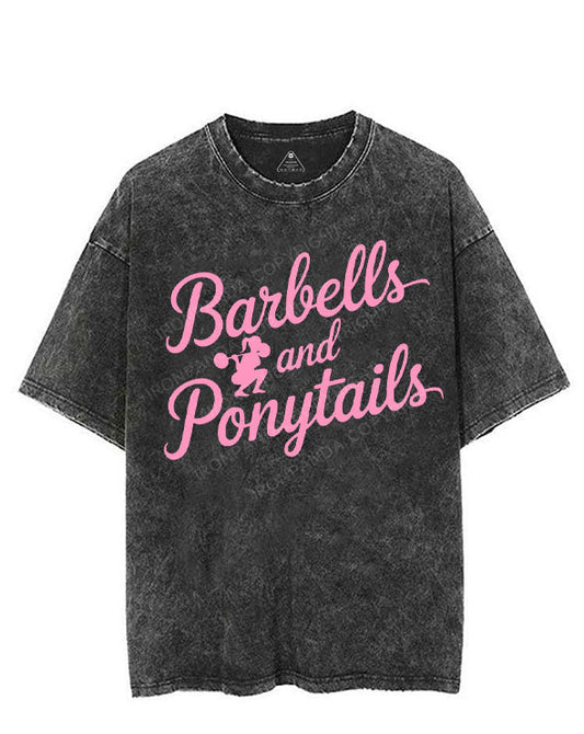 BARBELLS AND PONYTAILS VINTAGE GYM SHIRT