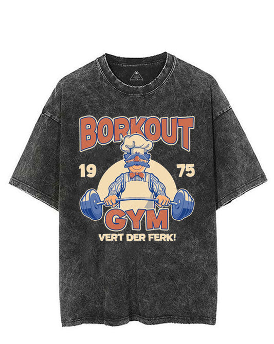 BORKOUT GYM VERT DER FERK! VINTAGE GYM SHIRT