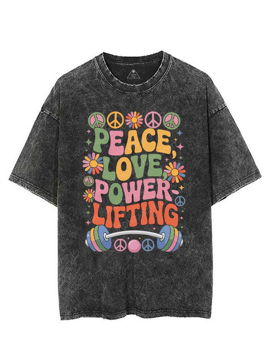 PEACE, LOVE, POWERLIFTING VINTAGE GYM SHIRT