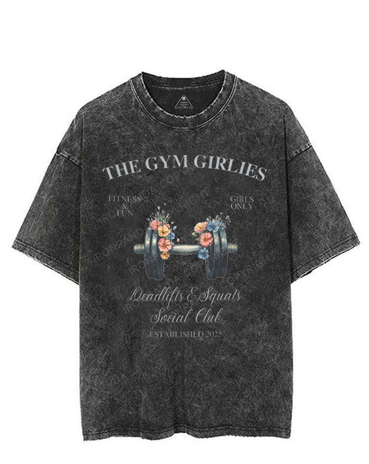 THE GYM GIRLIES DEADLIFTS & SQUATS SOCIAL CLUB VINTAGE GYM SHIRT