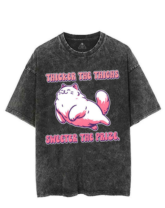 THICKER THE THIGHS SWEETER THE PRIZE VINTAGE GYM SHIRT