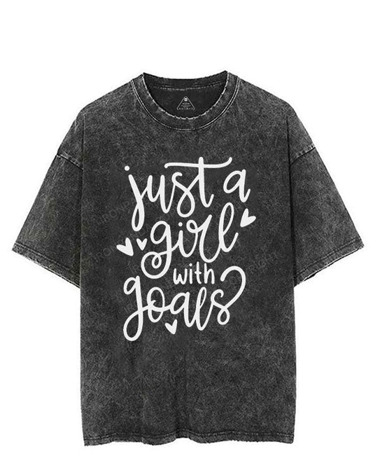 JUST A GIRL WITH GOALS VINTAGE GYM SHIRT