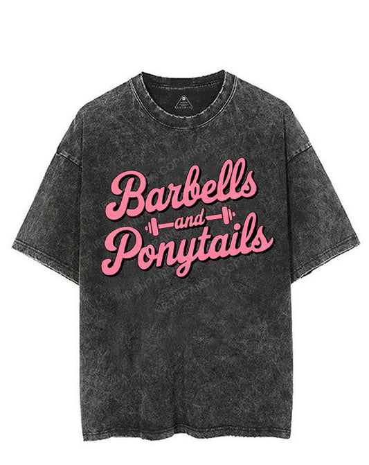 BARBELLS AND PONYTAILS VINTAGE GYM SHIRT