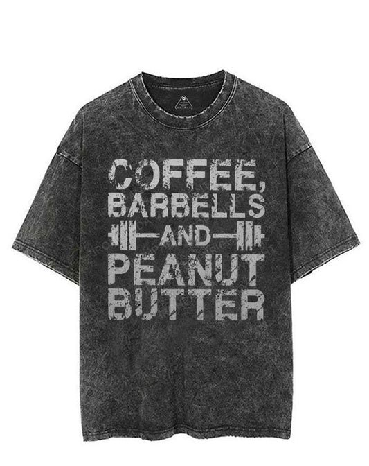COFFEE, BARBELLS AND PEANUT BUTTER VINTAGE GYM SHIRT