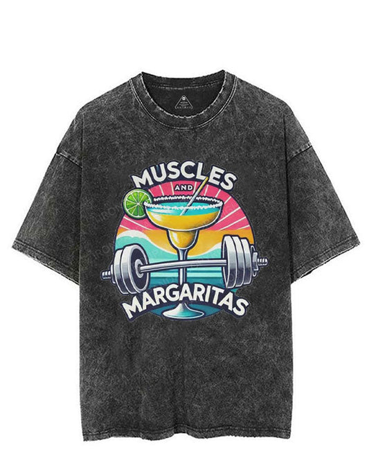 MUSCLES AND MARGARITAS VINTAGE GYM SHIRT