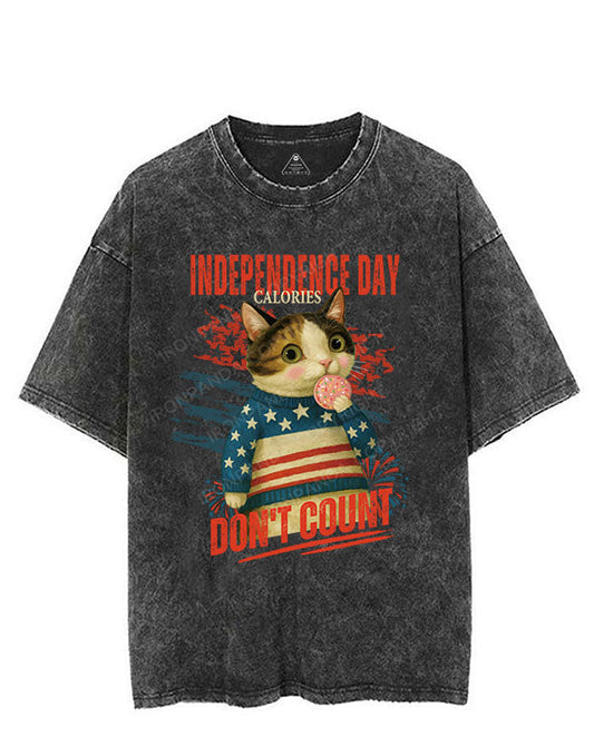 INDEPENDENCE DAY CALORIES DON'T COUNT VINTAGE GYM SHIRT