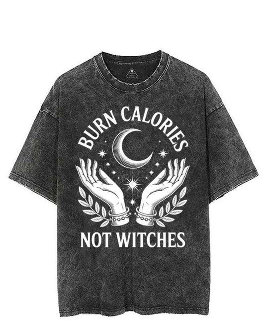 BURN CALORIES NOT WITCHES VINTAGE GYM SHIRT