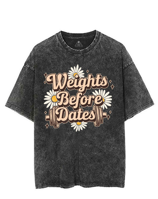 WEIGHTS BEFORE DATES VINTAGE GYM SHIRT