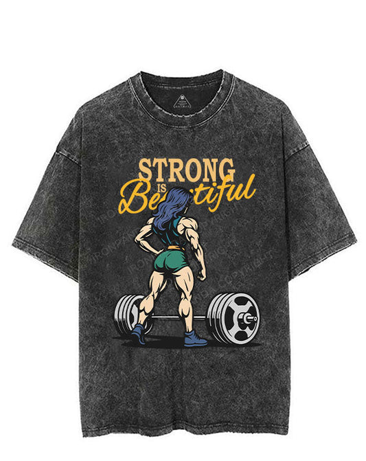 STRONG IS BEAUTIFUL VINTAGE GYM SHIRT