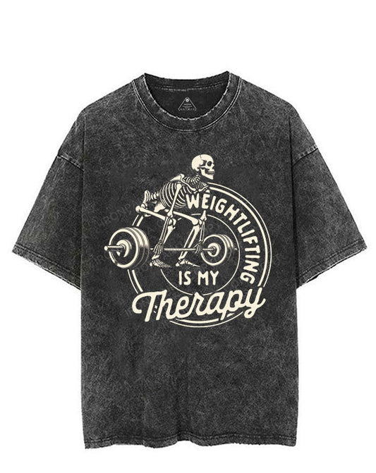 WEIGHTLIFTING IS MY THERAPY VINTAGE GYM SHIRT