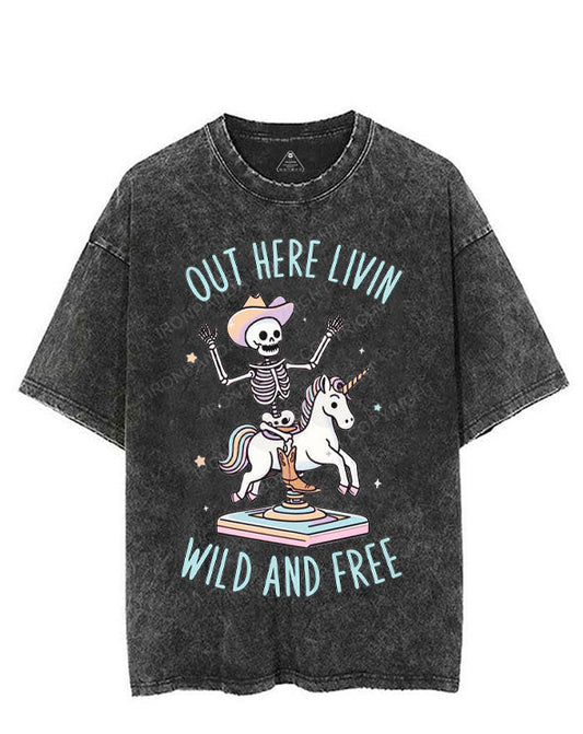 OUT HERE LIVIN WILD AND FREE VINTAGE GYM SHIRT