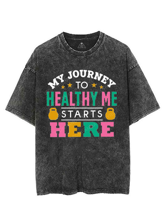 MY JOURNEY TO HEALTHY ME STARTS HERE VINTAGE GYM SHIRT