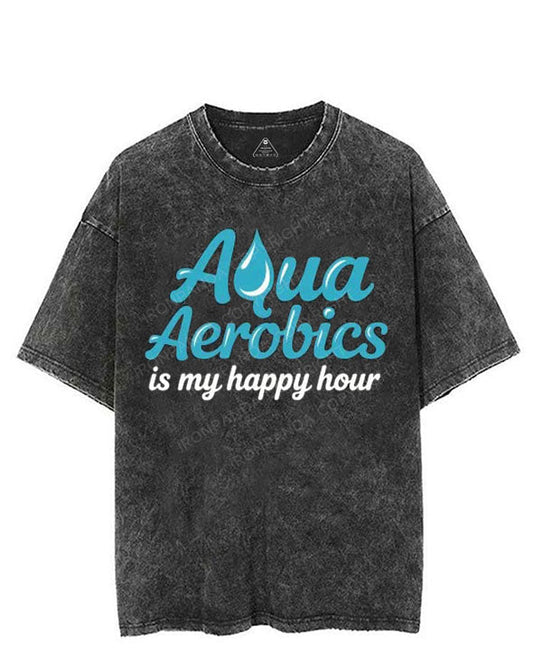 AQUA AEROBICS IS MY HAPPY HOUR VINTAGE GYM SHIRT