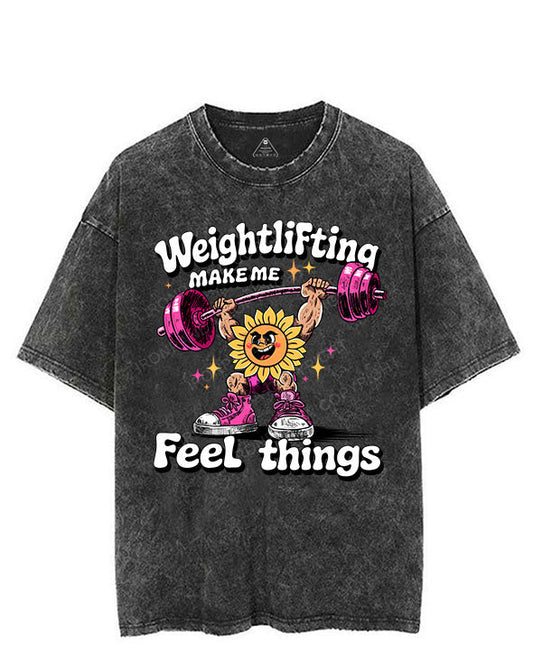 WEIGHTLIFTING MAKE ME FEEL THINGS VINTAGE GYM SHIRT
