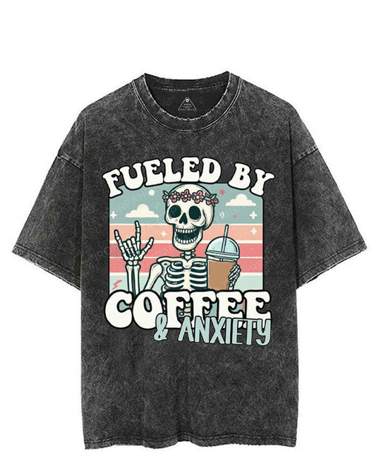 FUELED BY COFFEE & ANXIETY VINTAGE GYM SHIRT