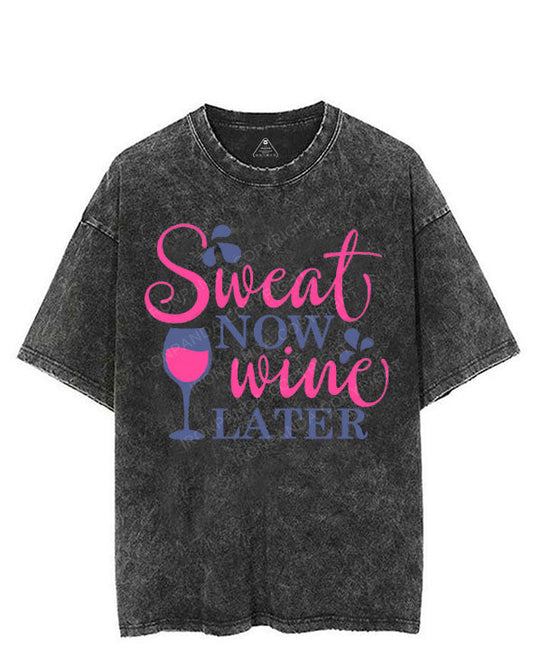SWEAT NOW WINE LATER VINTAGE GYM SHIRT