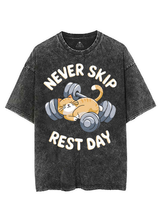 NEVER SKIP REST DAY VINTAGE GYM SHIRT