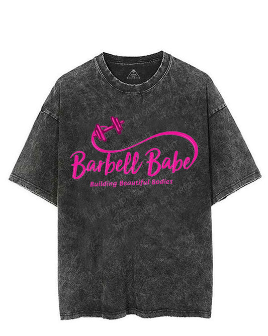 BARBELL BABE BUILDING BEAUTIFUL BODIES VINTAGE GYM SHIRT
