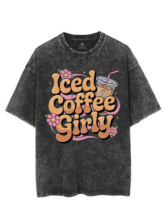 ICED COFFEE GIRLY VINTAGE GYM SHIRT