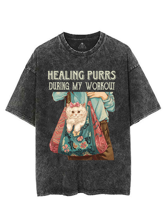 HEALING PURRS DURING MY WORKOUT VINTAGE GYM SHIRT