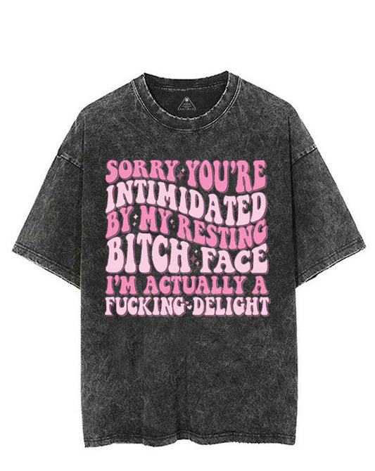 SORRY YOU'RE INTIMIDATED BY MY RESTING BITCH FACE VINTAGE GYM SHIRT