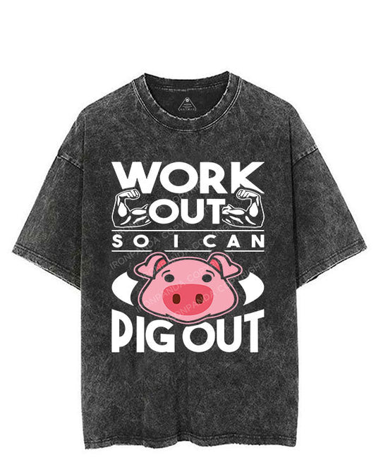 WORK OUT SO I CAN PIG OUT VINTAGE GYM SHIRT
